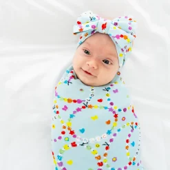 Layette|Swaddles<Little Sleepies Swaddle & Luxe Bow Headband Set Friends Forever