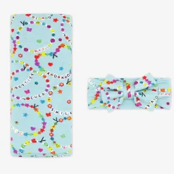 Layette|Swaddles<Little Sleepies Swaddle & Luxe Bow Headband Set Friends Forever