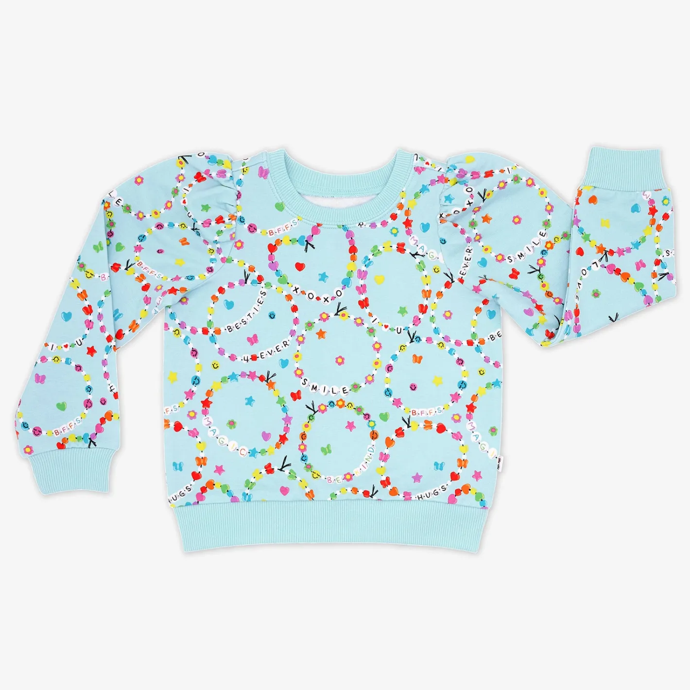 Sweaters & Hoodies|Sweaters & Hoodies<Little Sleepies Puff Sleeve Crewneck Friends Forever