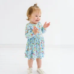 Bamboo Baby Clothes|Bodysuits<Little Sleepies Twirl Dress with Bodysuit Friends Forever