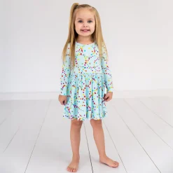Bamboo Baby Clothes|Bodysuits<Little Sleepies Twirl Dress with Bodysuit Friends Forever