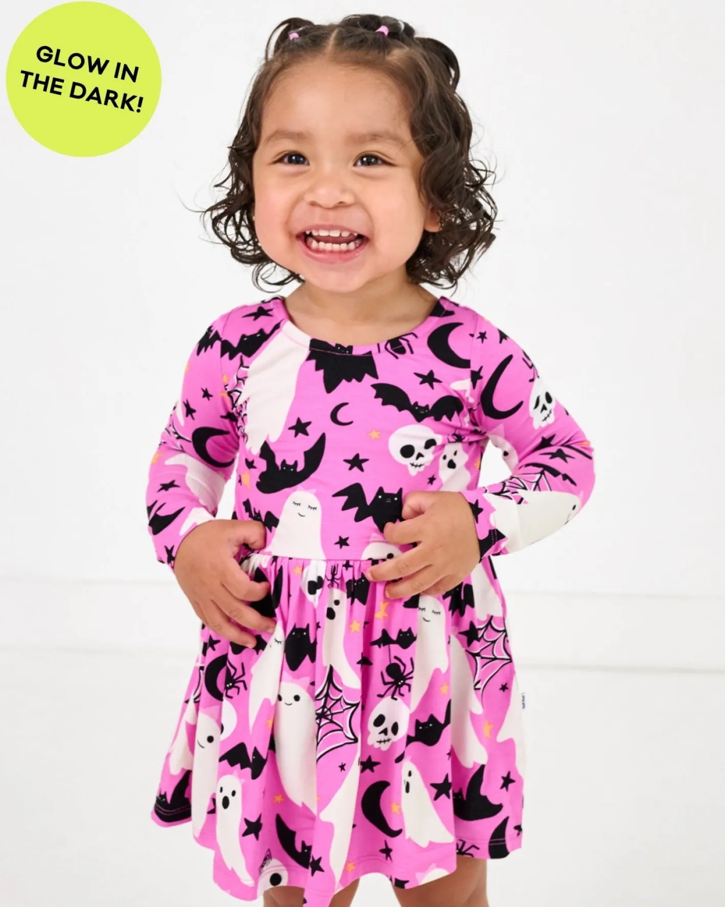 Bamboo Baby Clothes|Bodysuits<Little Sleepies Bow Back Skater Dress with Bodysuit Frightful Friends