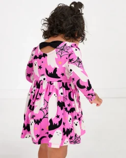 Bamboo Baby Clothes|Bodysuits<Little Sleepies Bow Back Skater Dress with Bodysuit Frightful Friends