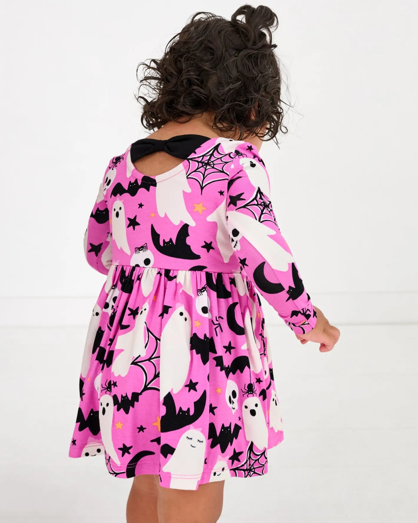 Bamboo Baby Clothes|Bodysuits<Little Sleepies Bow Back Skater Dress with Bodysuit Frightful Friends