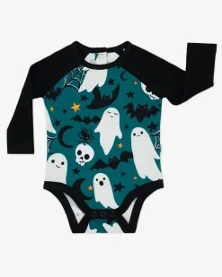 Bamboo Baby Clothes|Bodysuits<Little Sleepies Raglan Bodysuit Frightful Friends
