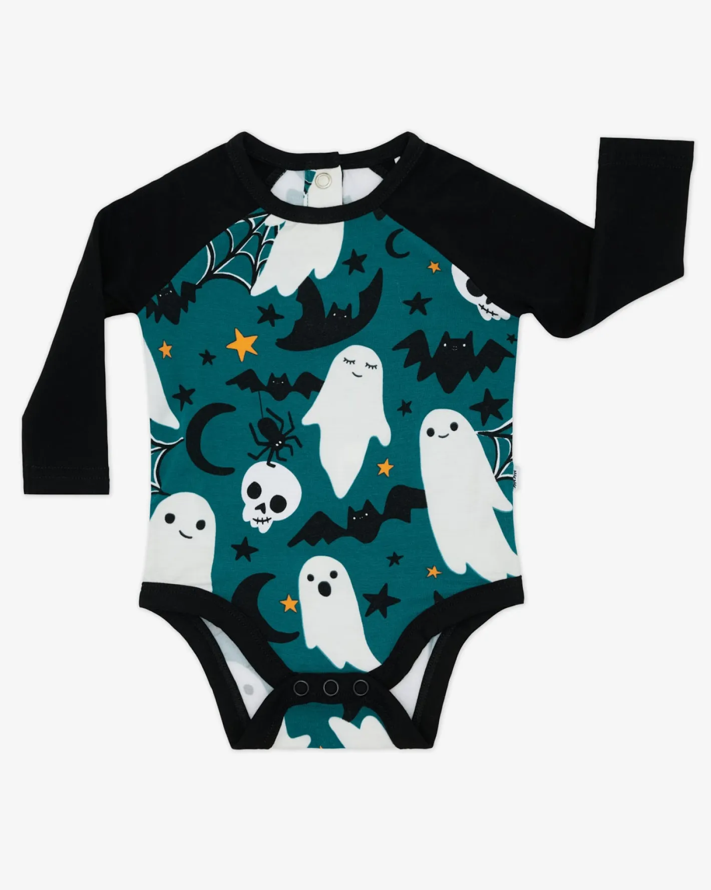 Bamboo Baby Clothes|Bodysuits<Little Sleepies Raglan Bodysuit Frightful Friends
