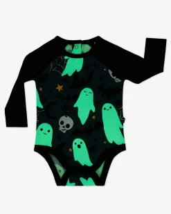Bamboo Baby Clothes|Bodysuits<Little Sleepies Raglan Bodysuit Frightful Friends