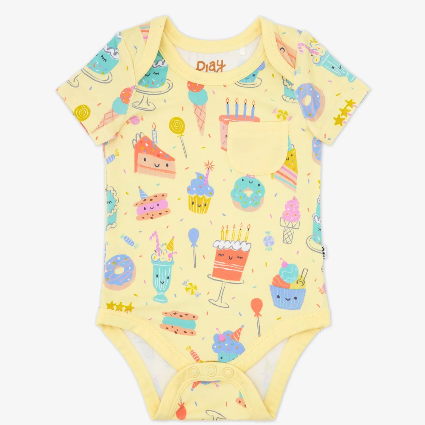 Bamboo Baby Clothes|Bodysuits<Little Sleepies Pocket Bodysuit Frosted Fun