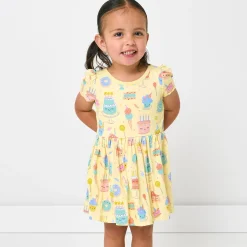 Bamboo Baby Clothes|Bodysuits<Little Sleepies Skater Dress with Bodysuit Frosted Fun