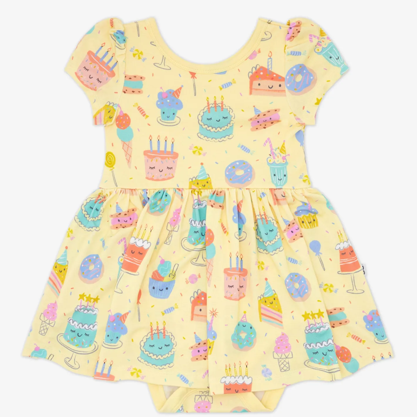 Bamboo Baby Clothes|Bodysuits<Little Sleepies Skater Dress with Bodysuit Frosted Fun