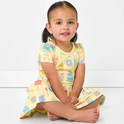 Bamboo Baby Clothes|Bodysuits<Little Sleepies Skater Dress with Bodysuit Frosted Fun