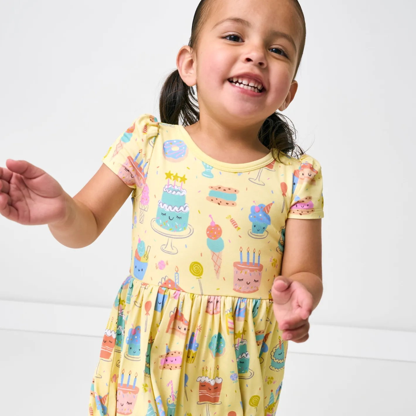 Bamboo Baby Clothes|Bodysuits<Little Sleepies Skater Dress with Bodysuit Frosted Fun