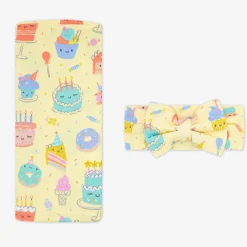 Layette|Swaddles<Little Sleepies Swaddle & Luxe Bow Headband Set Frosted Fun