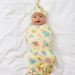 Layette|Swaddles<Little Sleepies Swaddle & Hat Set Frosted Fun