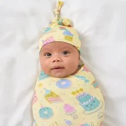 Layette|Swaddles<Little Sleepies Swaddle & Hat Set Frosted Fun
