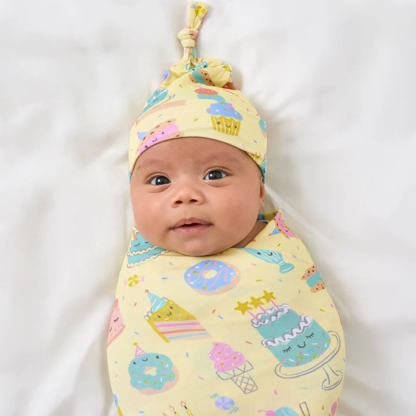 Layette|Swaddles<Little Sleepies Swaddle & Hat Set Frosted Fun
