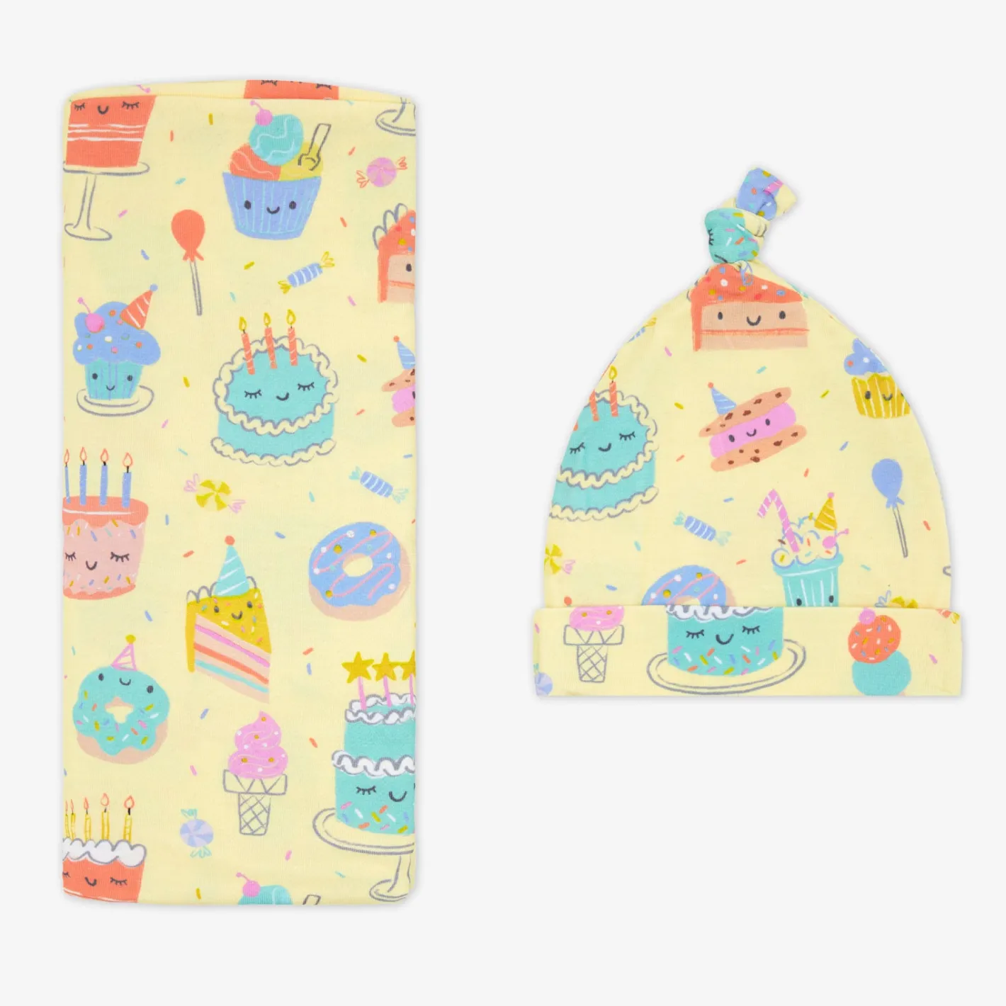 Layette|Swaddles<Little Sleepies Swaddle & Hat Set Frosted Fun