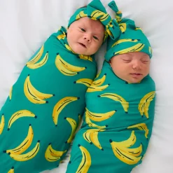 Layette|Swaddles<Little Sleepies Swaddle & Luxe Bow Headband Set Go Bananas