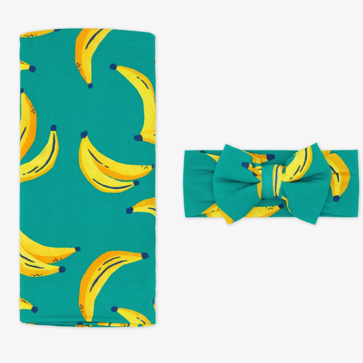 Layette|Swaddles<Little Sleepies Swaddle & Luxe Bow Headband Set Go Bananas