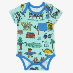 Bamboo Baby Clothes|Bodysuits<Little Sleepies Pocket Bodysuit Golden State
