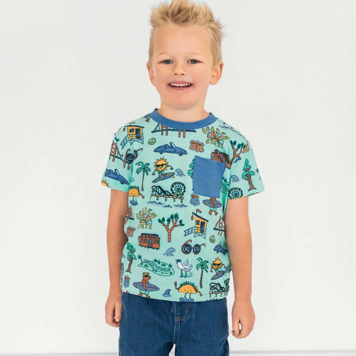 Tops & Tees|Tops & Tees<Little Sleepies Relaxed Pocket Tee Golden State