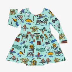 Bamboo Baby Clothes|Bodysuits<Little Sleepies Skater Dress with Bodysuit Golden State