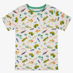 Men's<Little Sleepies Men's Short Sleeve Pajama Top Gone Fishin'