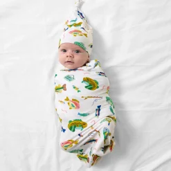 Layette|Swaddles<Little Sleepies Swaddle & Hat Set Gone Fishin'