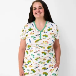 Women's Pajamas<Little Sleepies Women's Short Sleeve Pajama Top Gone Fishin'