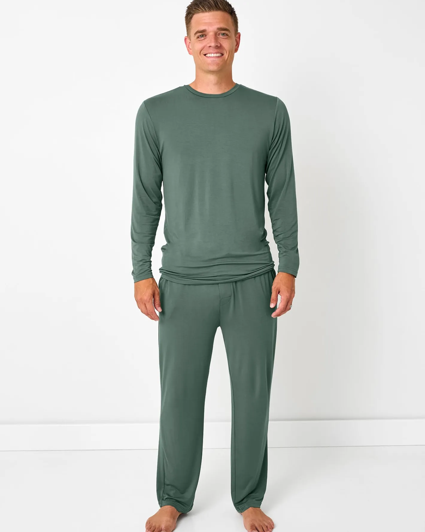 Daddy & Me|Full Family Matching<Little Sleepies Men's Pajama Top Grove Green