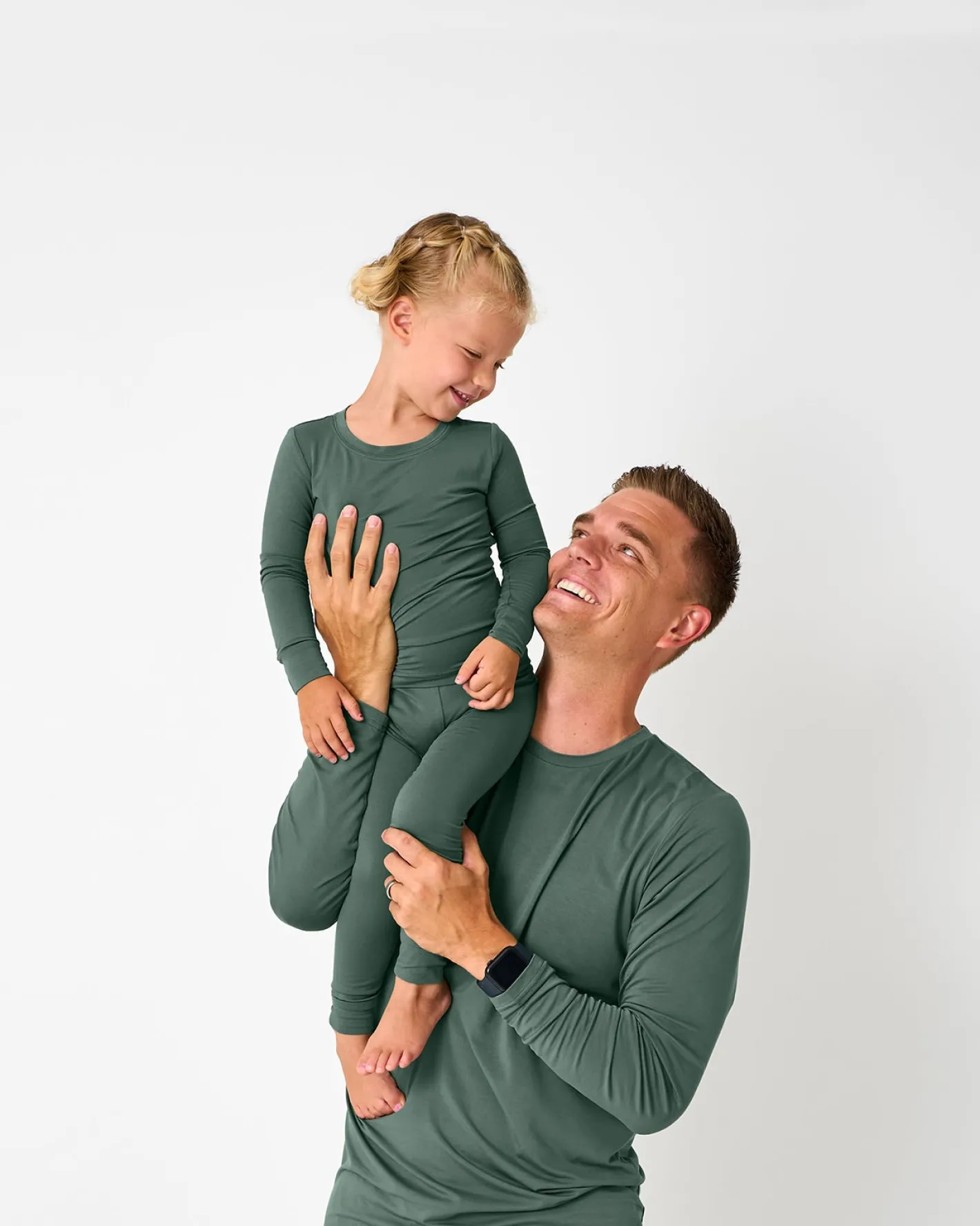 Daddy & Me|Full Family Matching<Little Sleepies Men's Pajama Top Grove Green