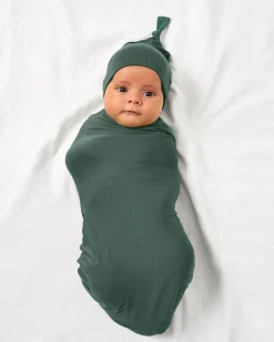 Layette|Swaddles<Little Sleepies Swaddle & Hat Set Grove Green