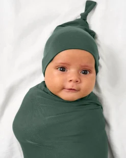 Layette|Swaddles<Little Sleepies Swaddle & Hat Set Grove Green