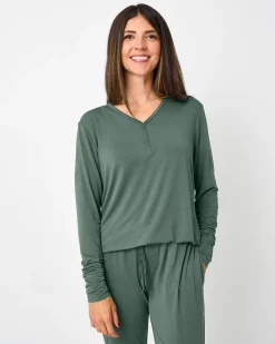 Mommy & Me|Mommy & Me<Little Sleepies Women's Pajama Top Grove Green