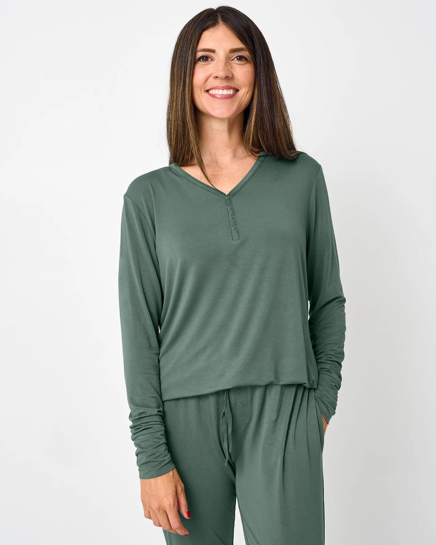Mommy & Me|Mommy & Me<Little Sleepies Women's Pajama Top Grove Green
