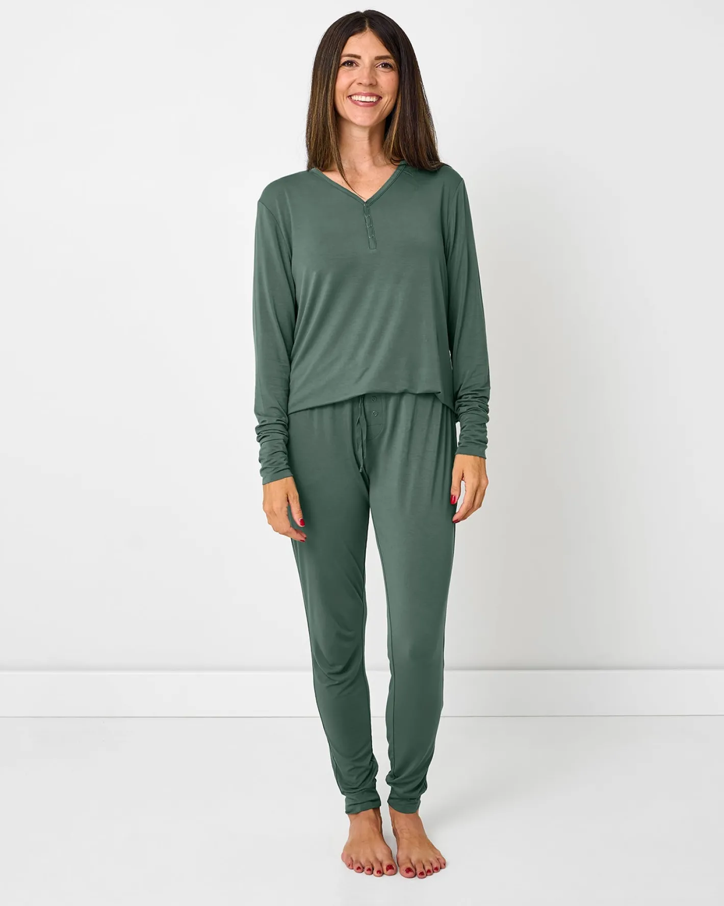Mommy & Me|Mommy & Me<Little Sleepies Women's Pajama Top Grove Green