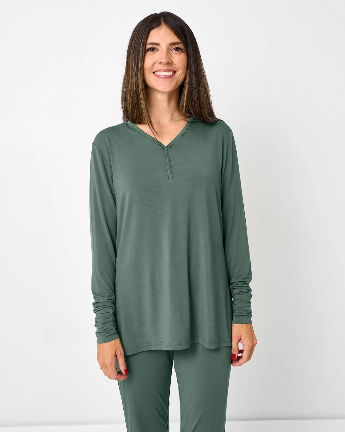 Mommy & Me|Mommy & Me<Little Sleepies Women's Pajama Top Grove Green