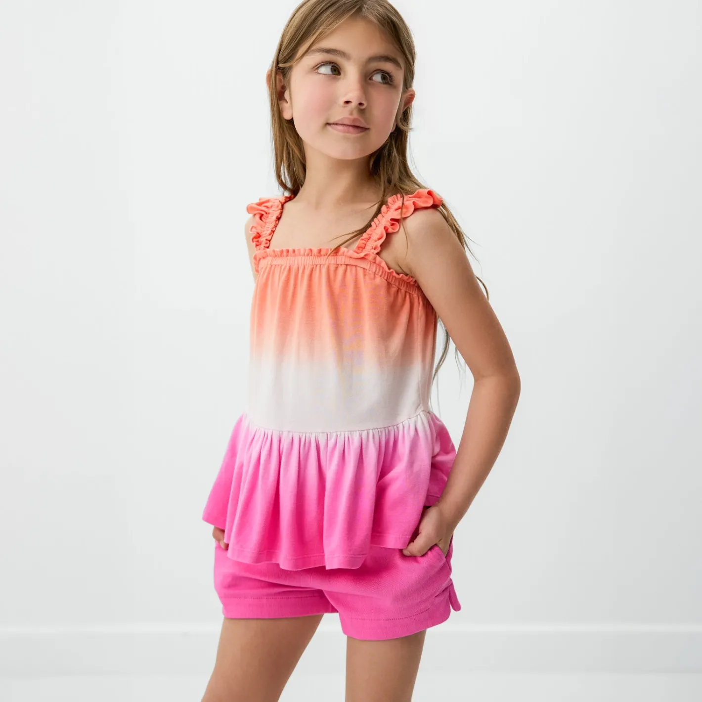 Tops & Tees|Tops & Tees<Little Sleepies Flutter Tank Guava Glow