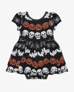 Bamboo Baby Clothes|Bodysuits<Little Sleepies Skater Dress with Bodysuit Hallows Eve