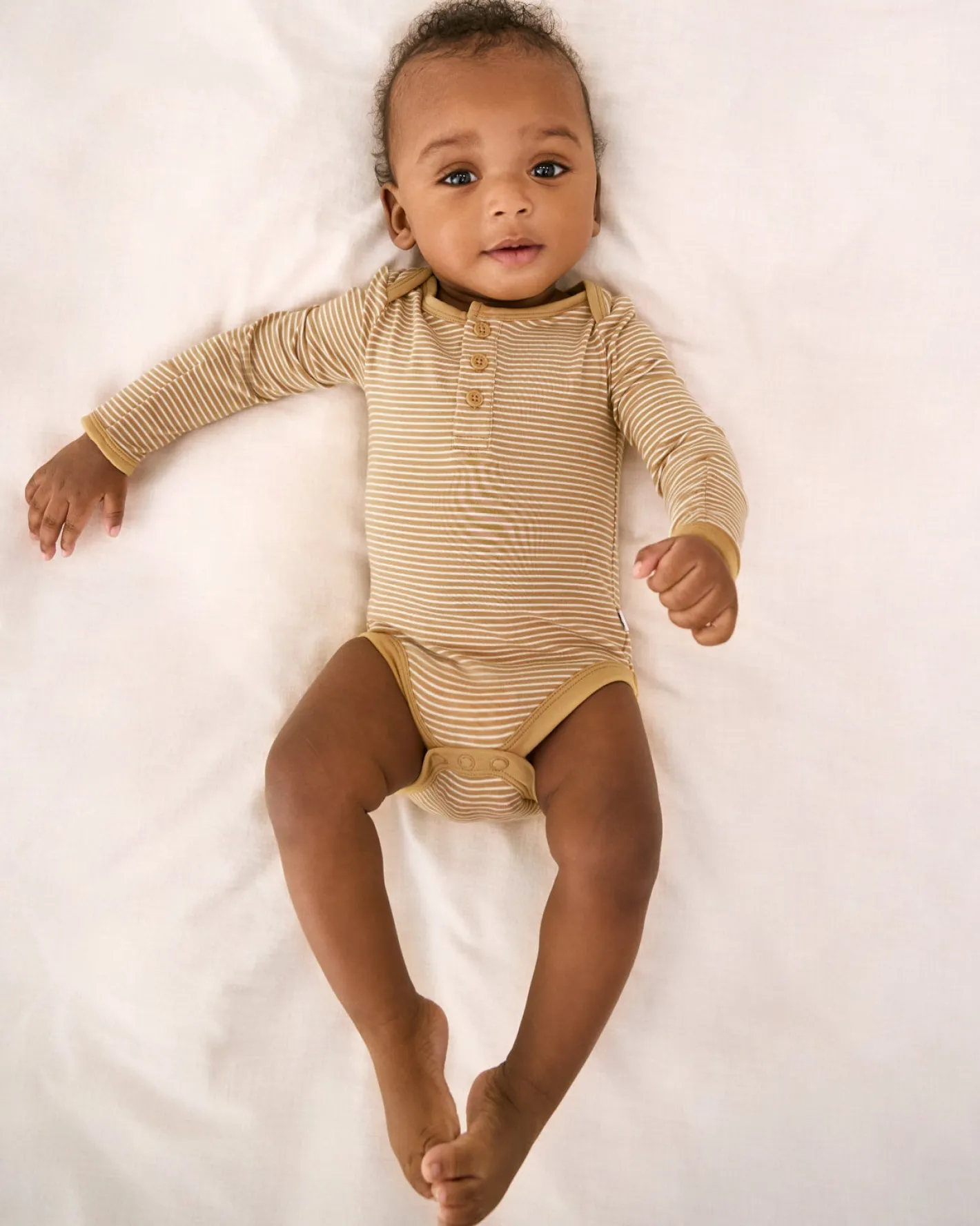 The Newborn Shop|The Newborn Shop<Little Sleepies Henley Bodysuit Hazelwood Stripe