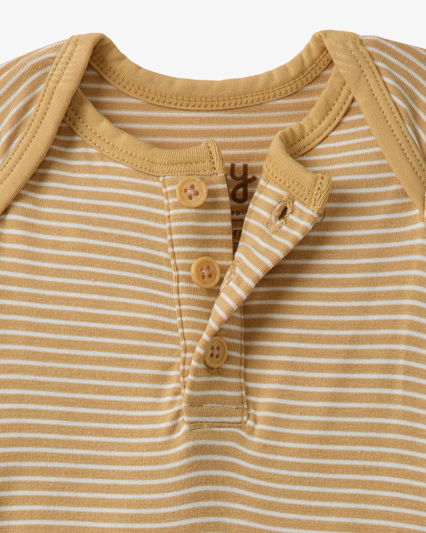 The Newborn Shop|The Newborn Shop<Little Sleepies Henley Bodysuit Hazelwood Stripe