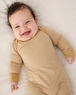 The Newborn Shop|The Newborn Shop<Little Sleepies Crescent Zippy Hazelwood Stripe