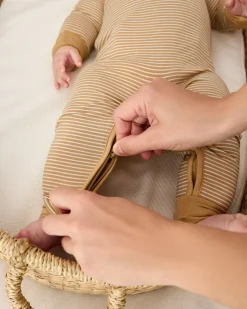 The Newborn Shop|The Newborn Shop<Little Sleepies Crescent Zippy Hazelwood Stripe