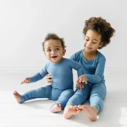 For New Moms|Hospital Matching Moments<Little Sleepies Ribbed Crescent Zippy Heather Blue