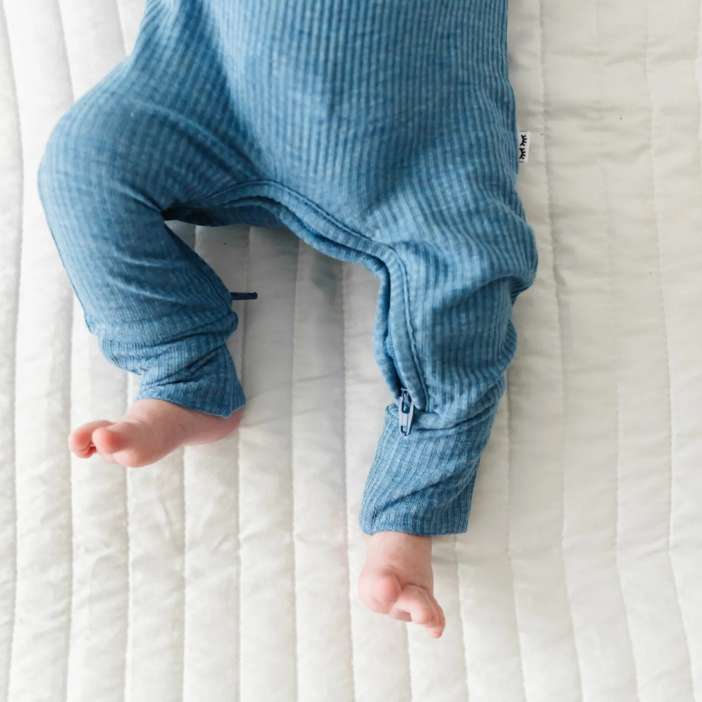 For New Moms|Hospital Matching Moments<Little Sleepies Ribbed Crescent Zippy Heather Blue