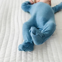 For New Moms|Hospital Matching Moments<Little Sleepies Ribbed Crescent Zippy Heather Blue