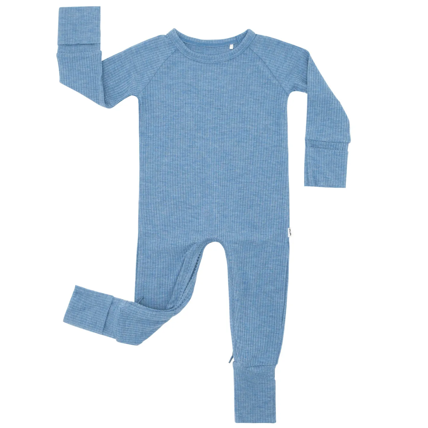 For New Moms|Hospital Matching Moments<Little Sleepies Ribbed Crescent Zippy Heather Blue