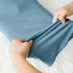 For New Moms|Hospital Matching Moments<Little Sleepies Ribbed Infant Gown Heather Blue