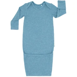 For New Moms|Hospital Matching Moments<Little Sleepies Ribbed Infant Gown Heather Blue