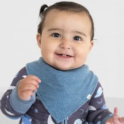 Bibs<Little Sleepies Ribbed Bandana Bib Heather Blue